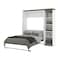 Bestar Orion Full Murphy Bed with Narrow Shelving Unit (79W), White & Walnut Grey 116890-000017 - alternate 9